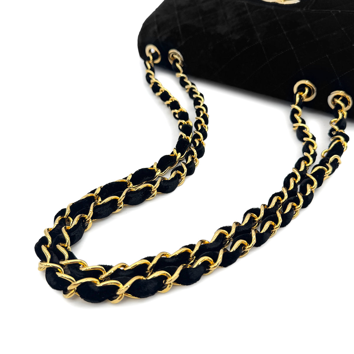 CHANEL VINTAGE JUMBO MATELASSE 30 CHAIN SHOULDER BAG BLACK VELOR 90283973