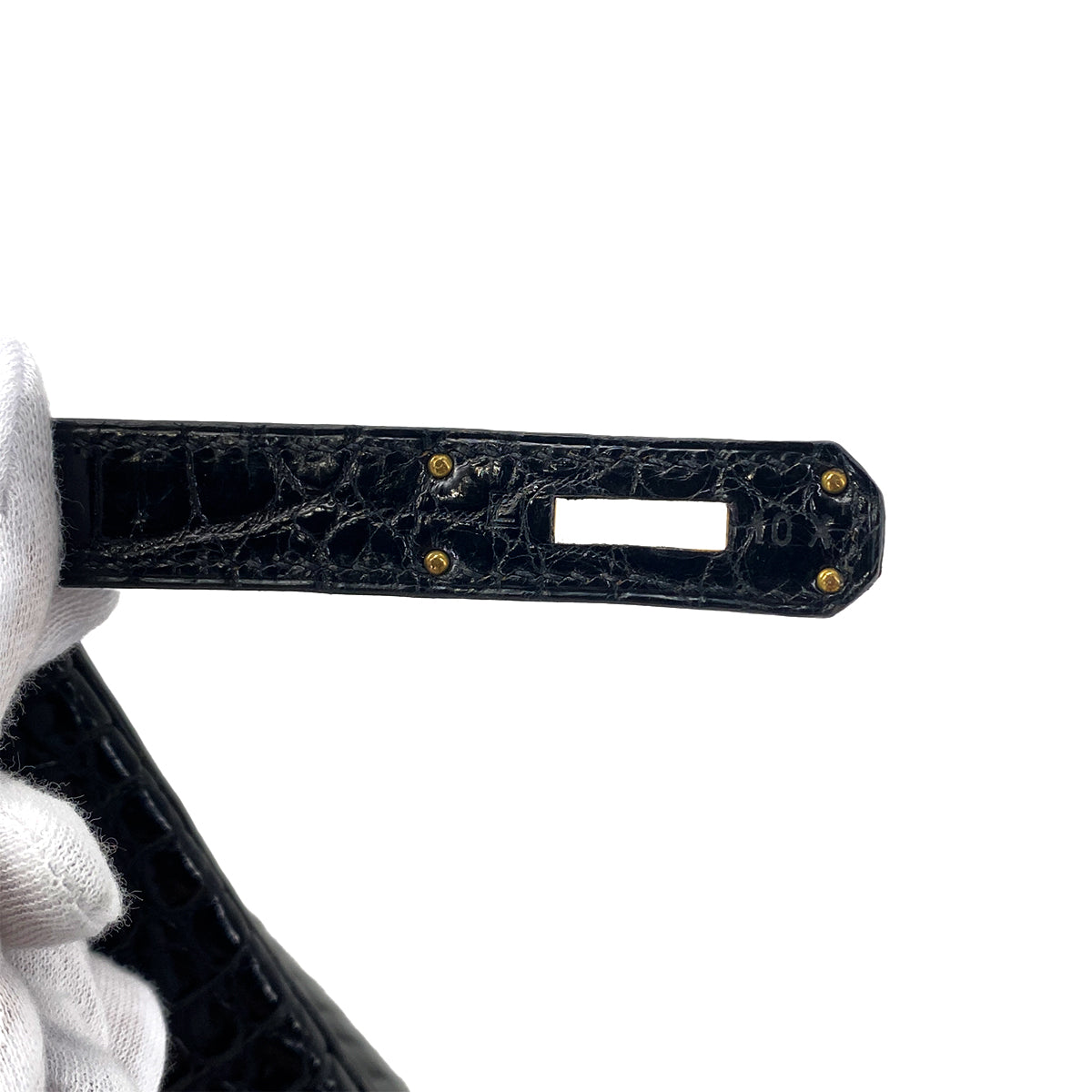 HERMES BIRKIN 35 BLACK CROCODILE POROSUS LISSE HAND BAG □E GHW 90283976