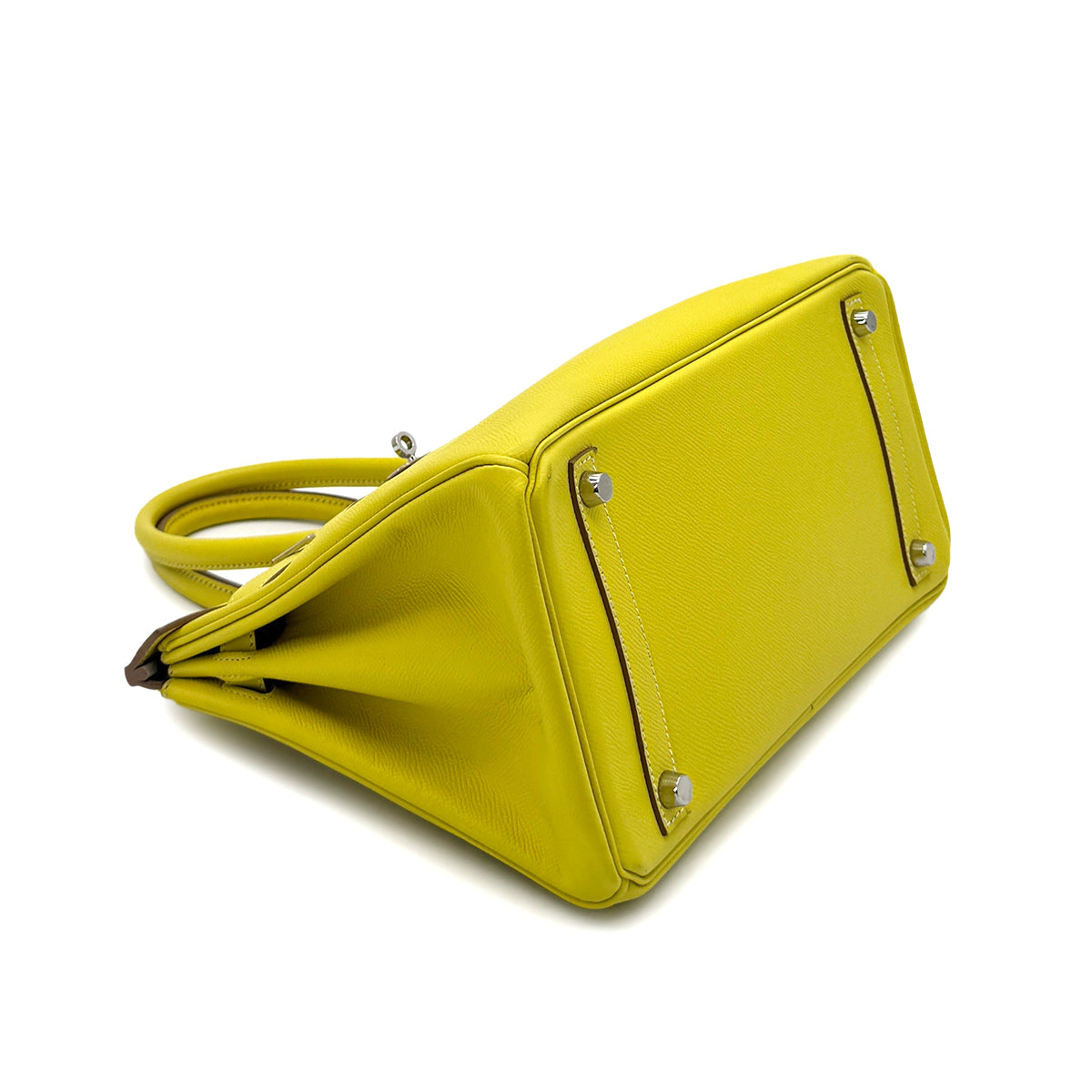 HERMES CANDY BIRKIN 30 LIME GRIS PERLE VEAU EPSOM HAND BAG □O SHW 90283978