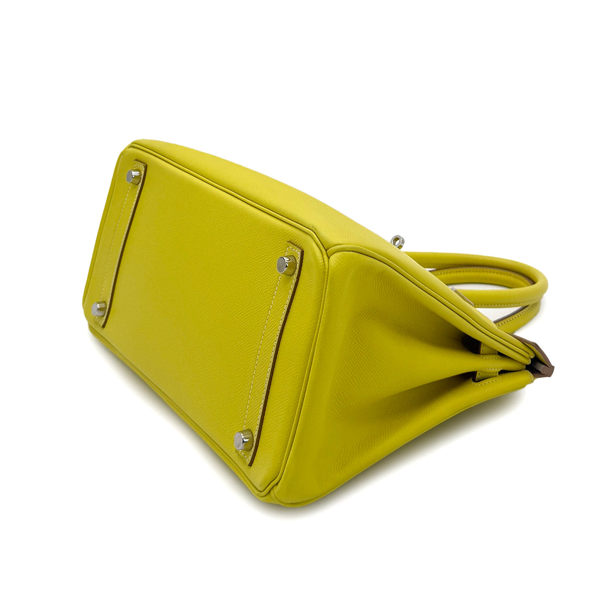 HERMES CANDY BIRKIN 30 LIME GRIS PERLE VEAU EPSOM HAND BAG □O SHW 90283978