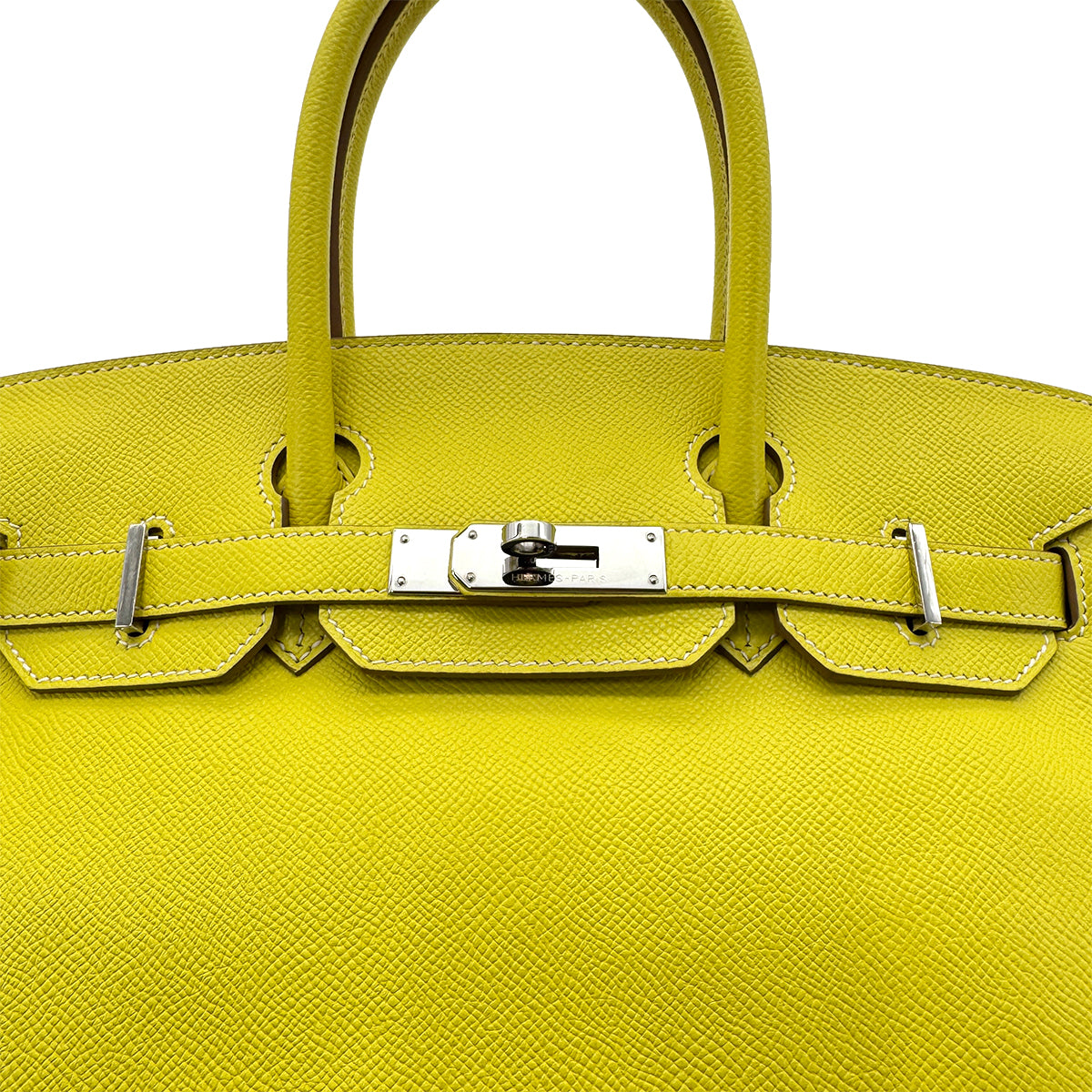 HERMES CANDY BIRKIN 30 LIME GRIS PERLE VEAU EPSOM HAND BAG □O SHW 90283978