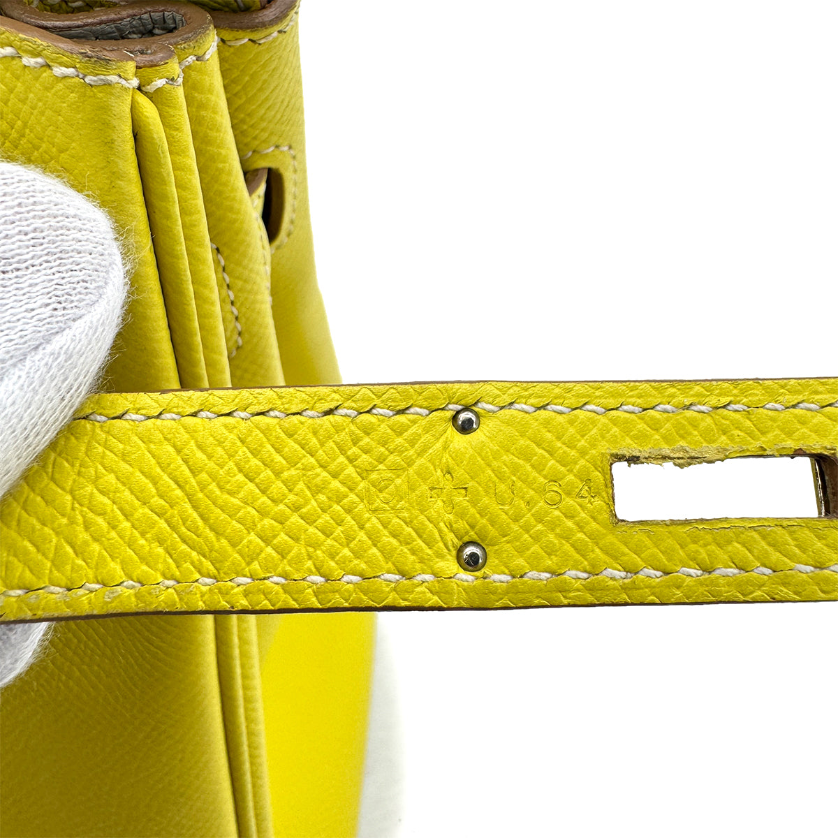 HERMES CANDY BIRKIN 30 LIME GRIS PERLE VEAU EPSOM HAND BAG □O SHW 90283978