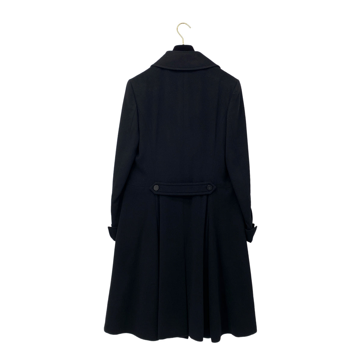 CHANEL COCO BUTTON LONG COAT BLACK CASHMERE 40 01A RTW 90283987