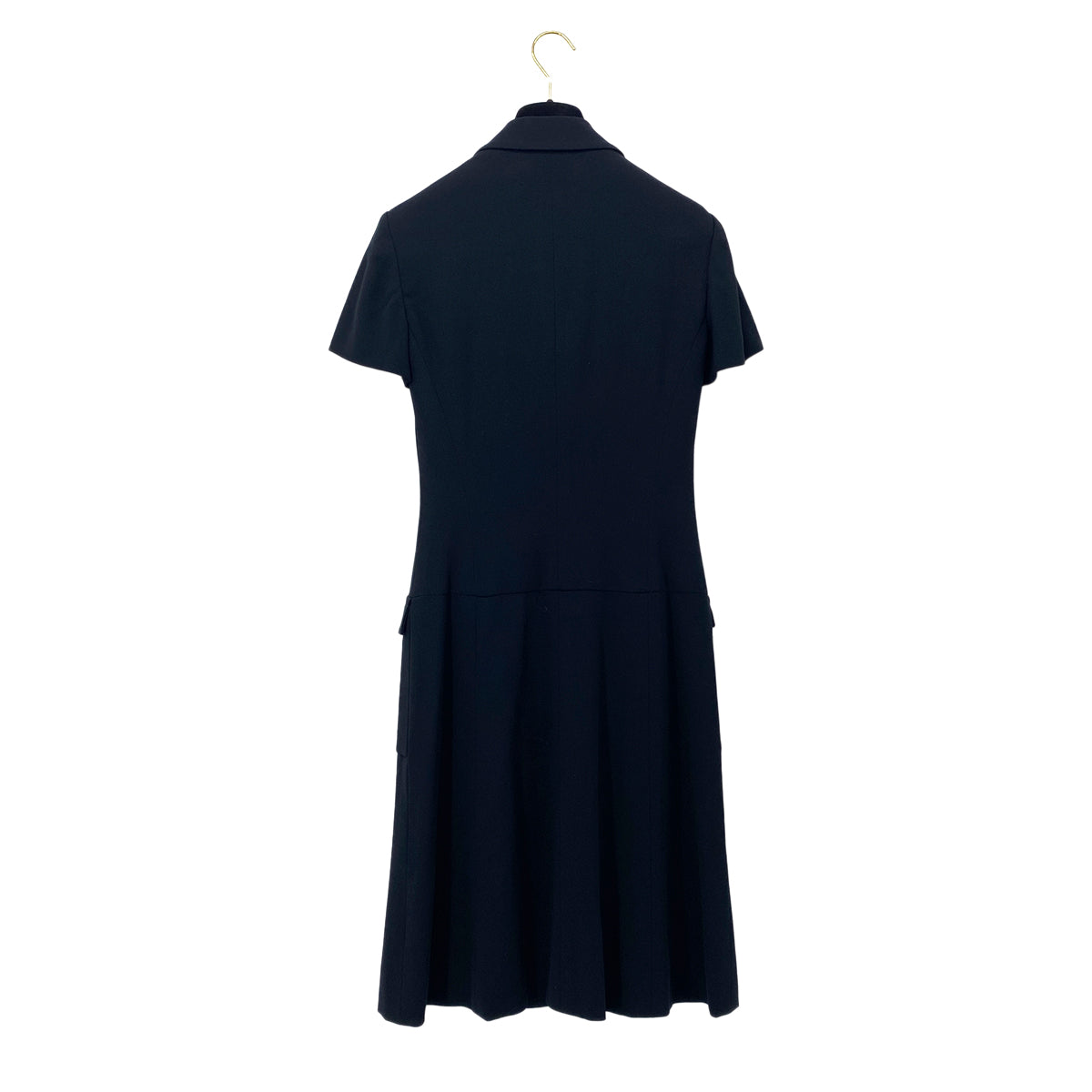 CHANEL COCO BUTTON ZIP DRESS BLACK WOOL 36 95P RTW 90283989