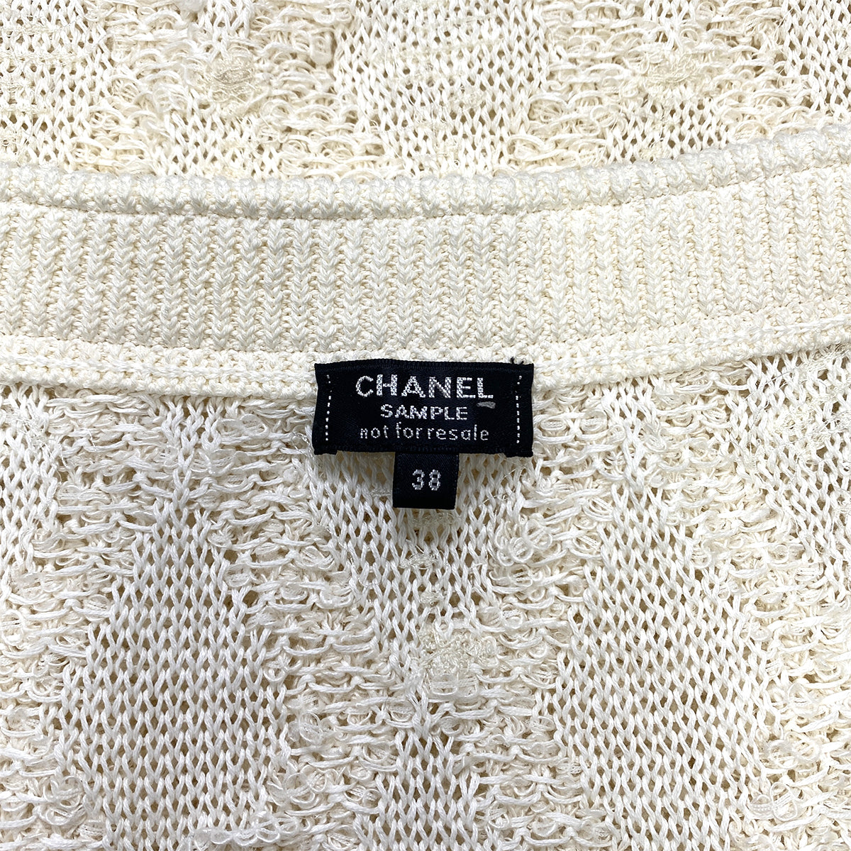 CHANEL VINTAGE NO.5 GOLD BUTTON FRINGE SKIRT IVORY COTTON CHANVRE 38 P70 RTW 90283990