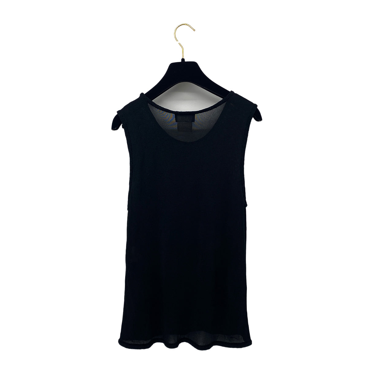 CHANEL VINTAGE SLEEVELESS TOPS BLACK VISCOSE 42 00T RTW 90283991