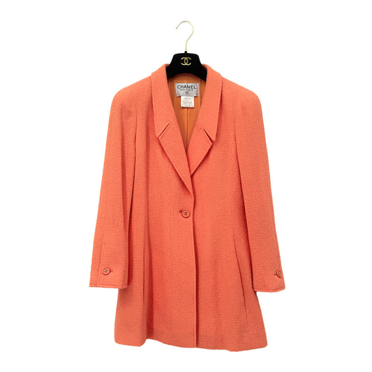 CHANEL COCO BUTTON LONG JACKET ORANGE WOOL 40 97P RTW 90283992
