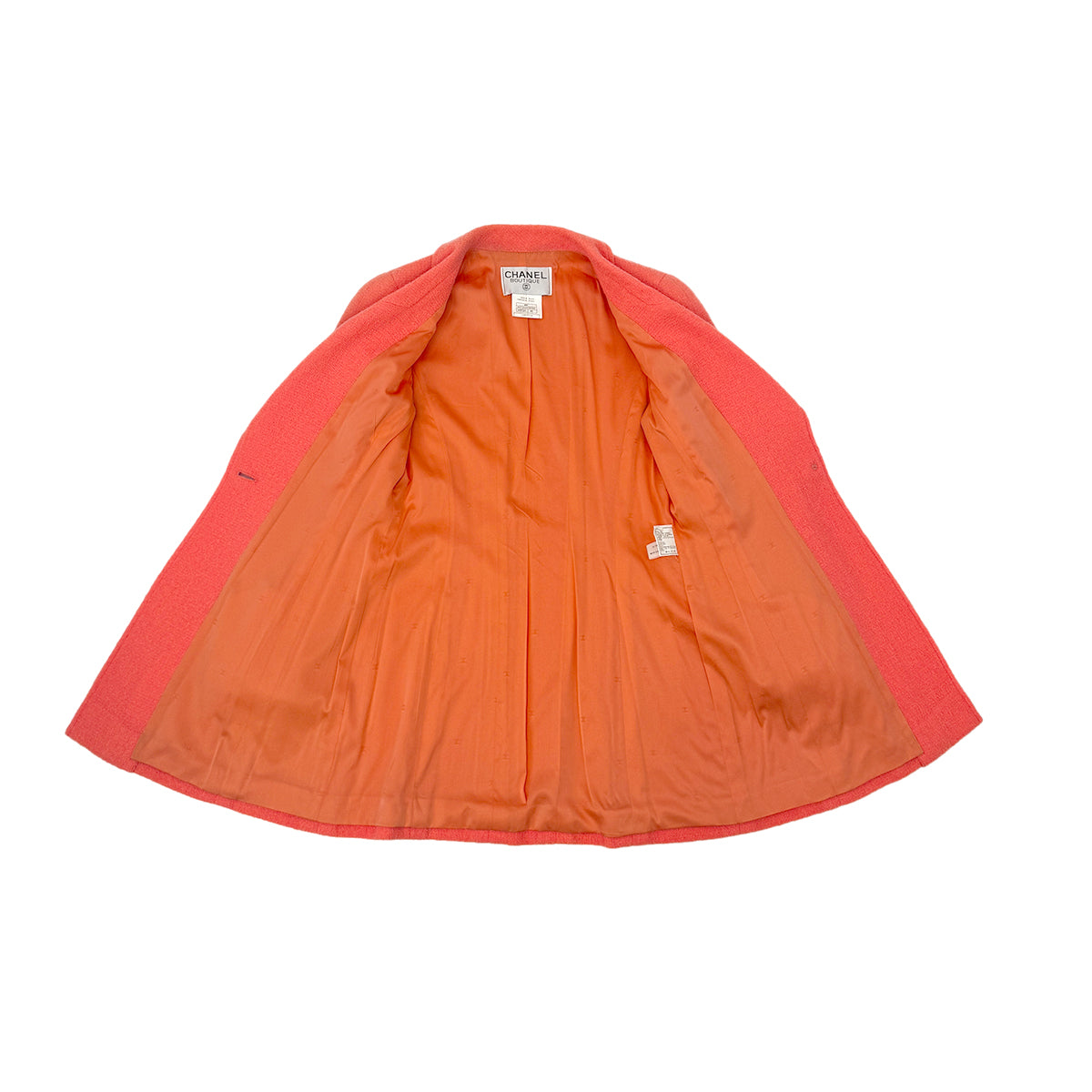 CHANEL COCO BUTTON LONG JACKET ORANGE WOOL 40 97P RTW 90283992