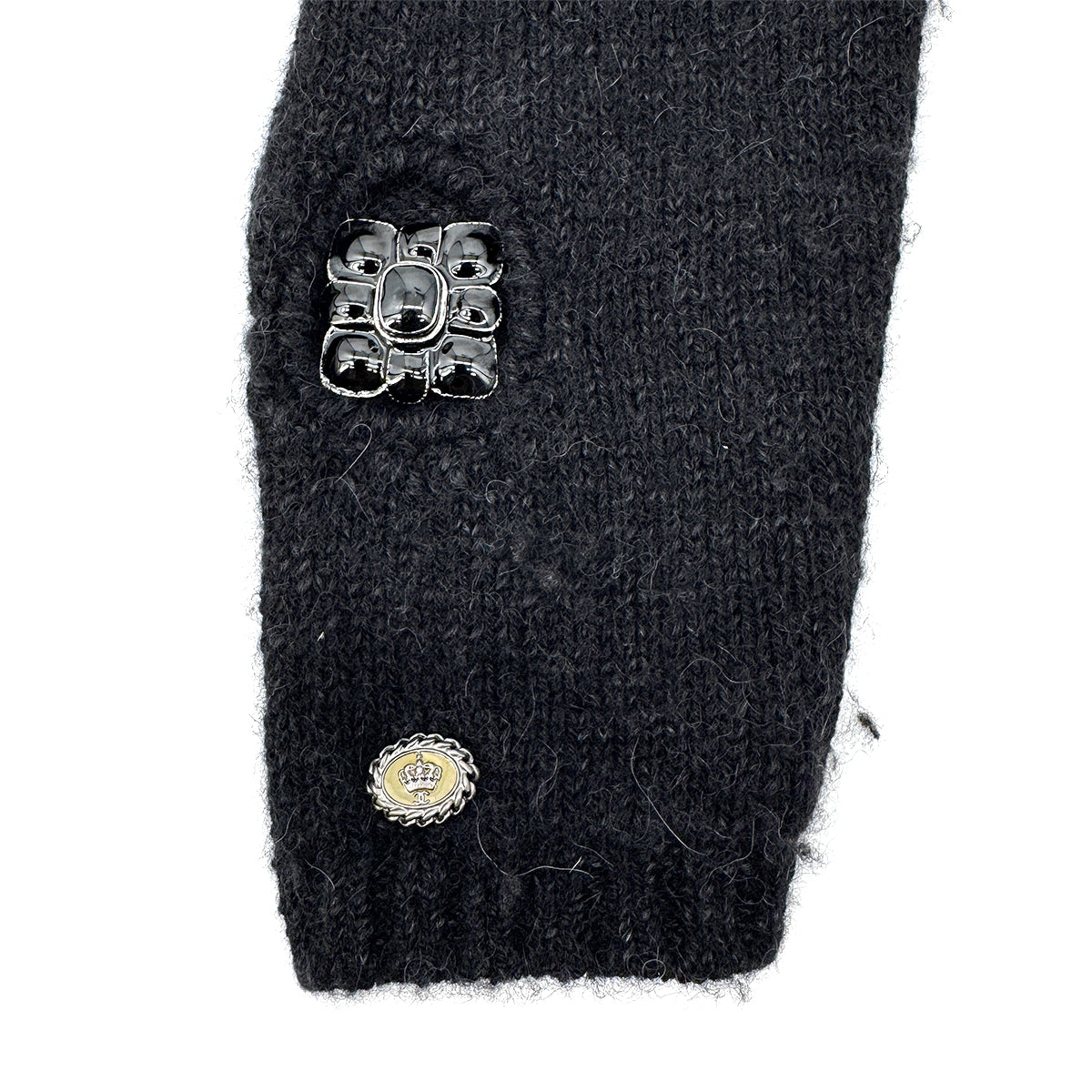 CHANEL VINTAGE KNIT TOPS GRIPOIX MOTIF BLACK 36 08A RTW 90283994