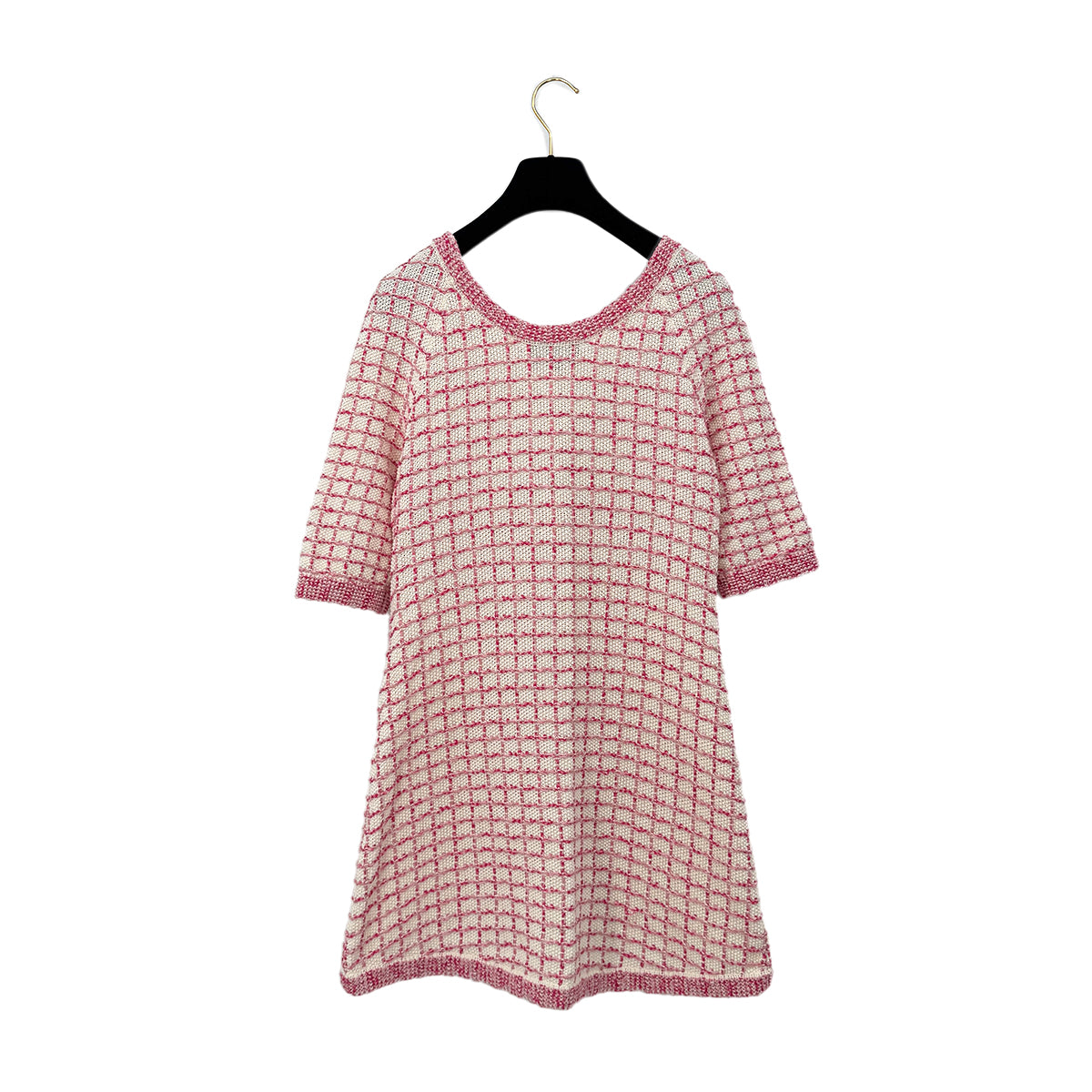 CHANEL VINTAGE COCO BUTTON DRESS PINK COTTON 36 P56 RTW 90283998