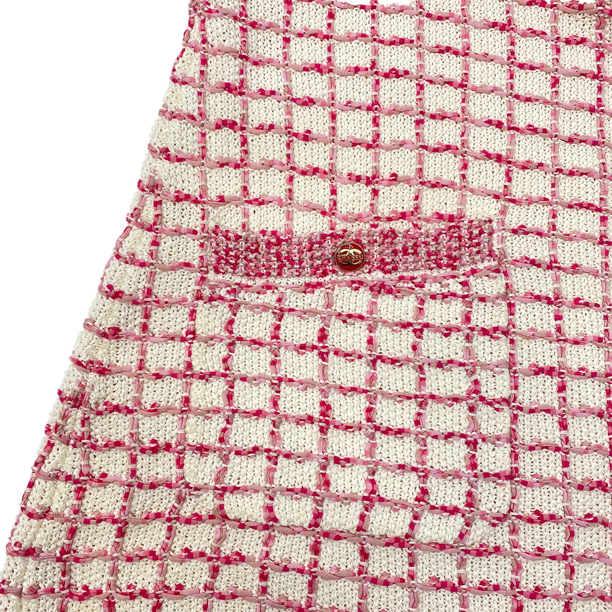 CHANEL VINTAGE COCO BUTTON DRESS PINK COTTON 36 P56 RTW 90283998