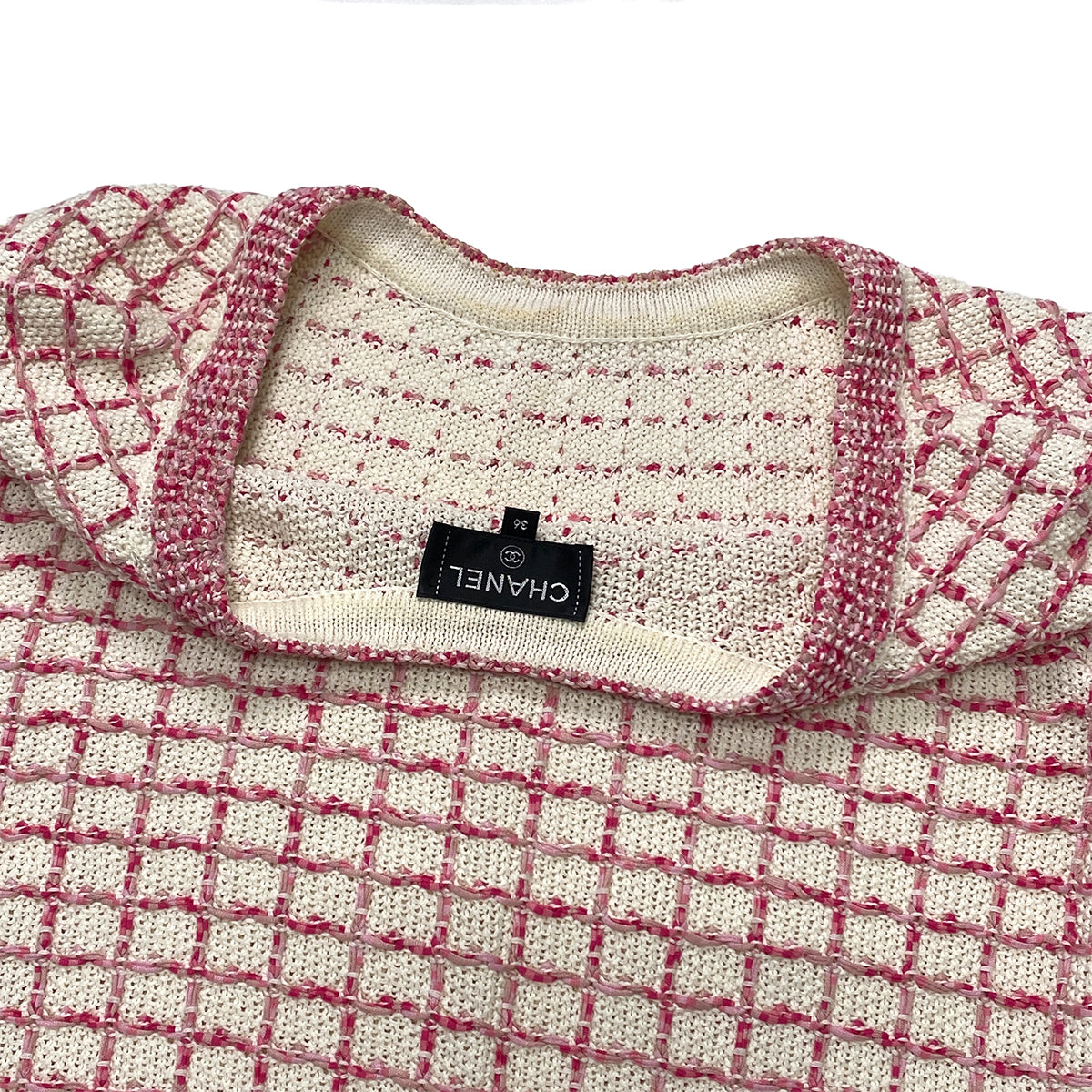 CHANEL VINTAGE COCO BUTTON DRESS PINK COTTON 36 P56 RTW 90283998