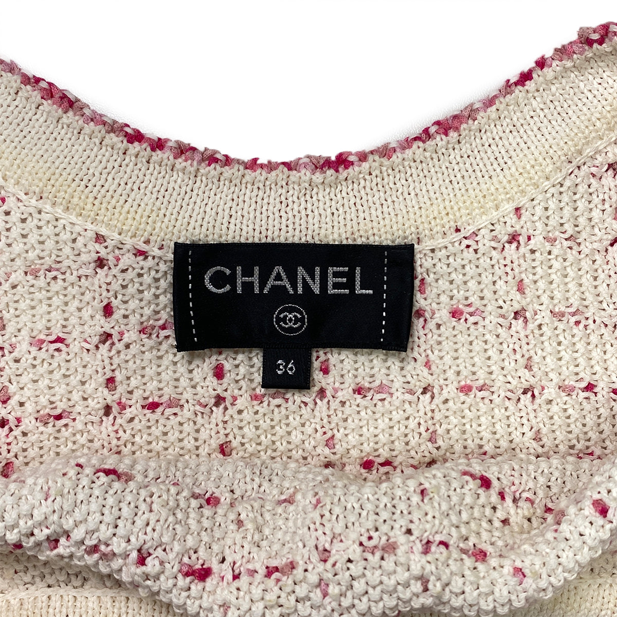 CHANEL VINTAGE COCO BUTTON DRESS PINK COTTON 36 P56 RTW 90283998