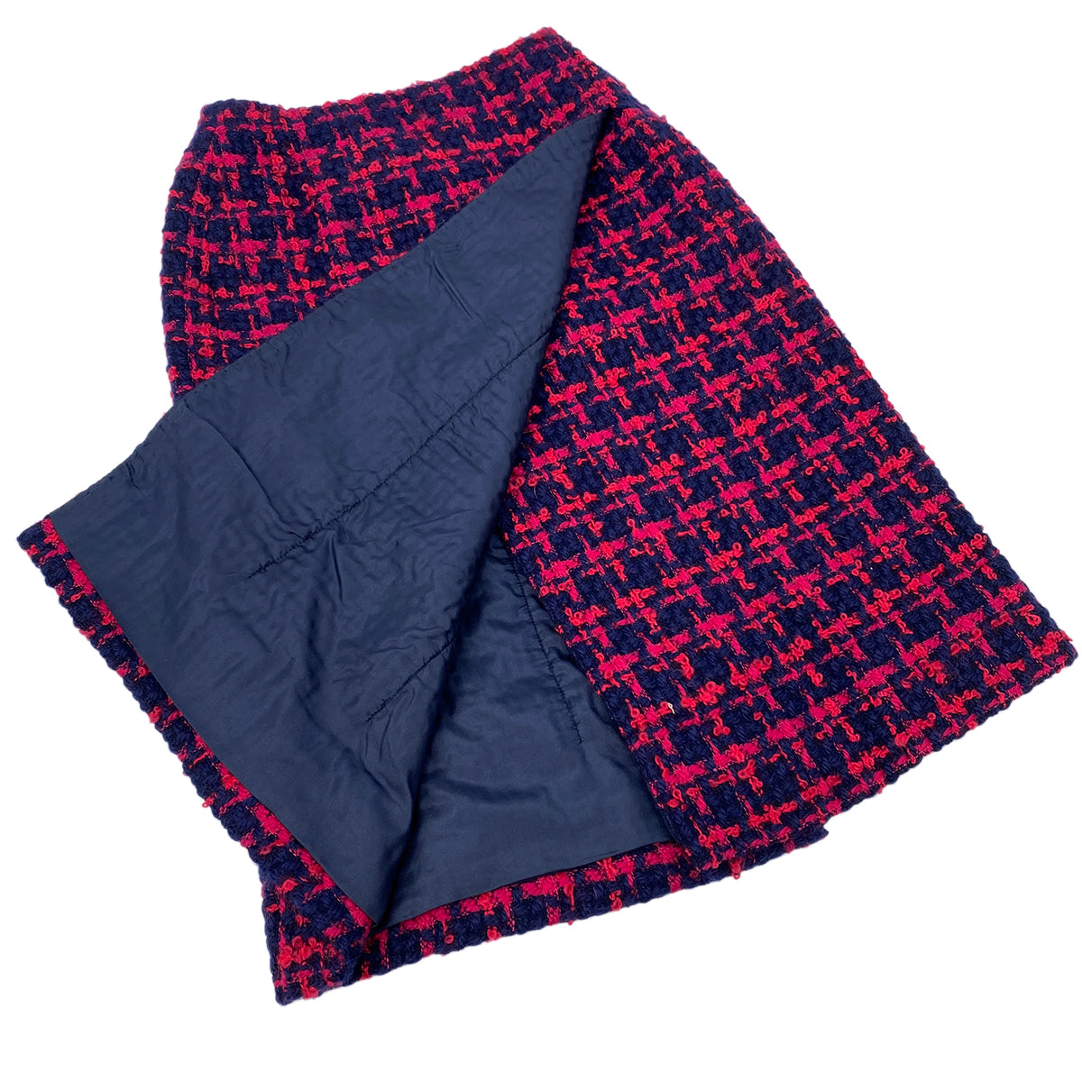 CHANEL VINTAGE JACKET SKIRT SET COCO BUTTON RED TWEED 34 RTW 90284001