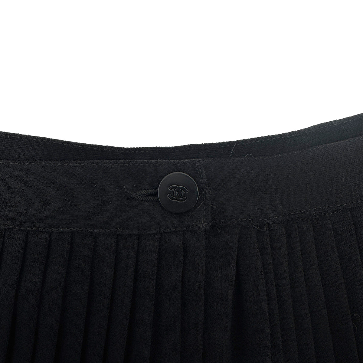 CHANEL VINTAGE PLEATED SKIRT BLACK BROWN WOOL 40 98A RTW 90284004