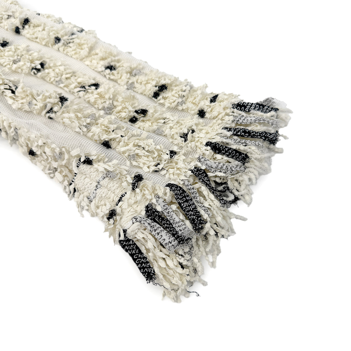 CHANEL VINTAGE FRENGE SUMMER KNIT TOPS WHITE BLACK COTTON 36 P58 RTW 90284006