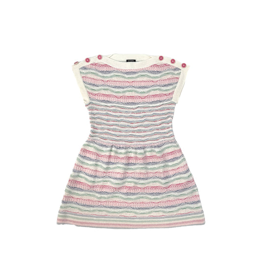 CHANEL VINTAGE COCO BUTTON DRESS MULTICOLOR COTTON 36 P53 RTW 90284007