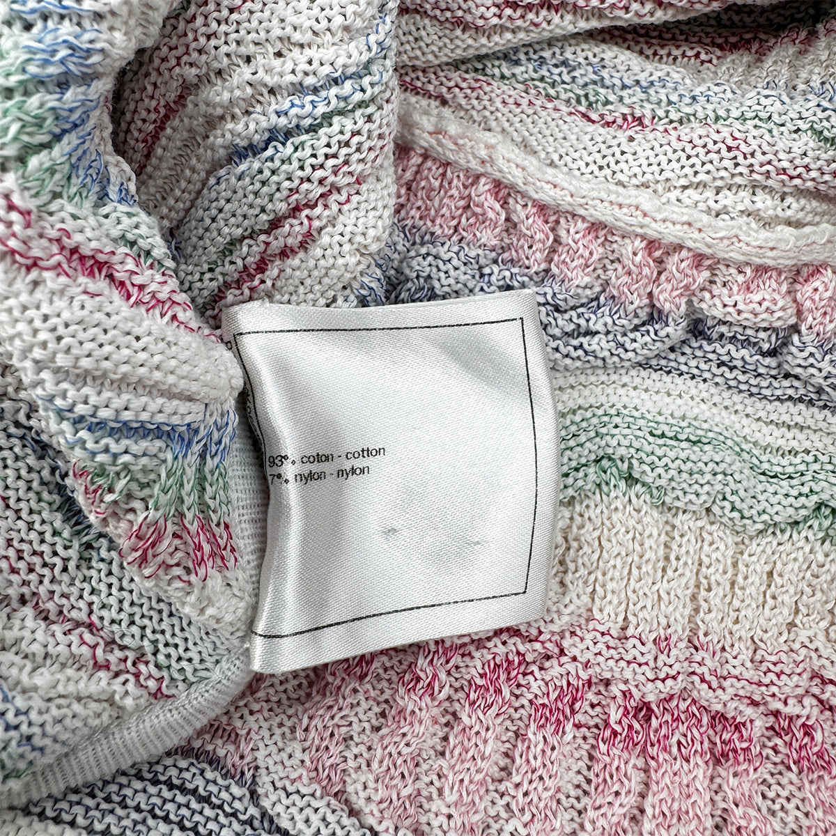 CHANEL VINTAGE COCO BUTTON DRESS MULTICOLOR COTTON 36 P53 RTW 90284007