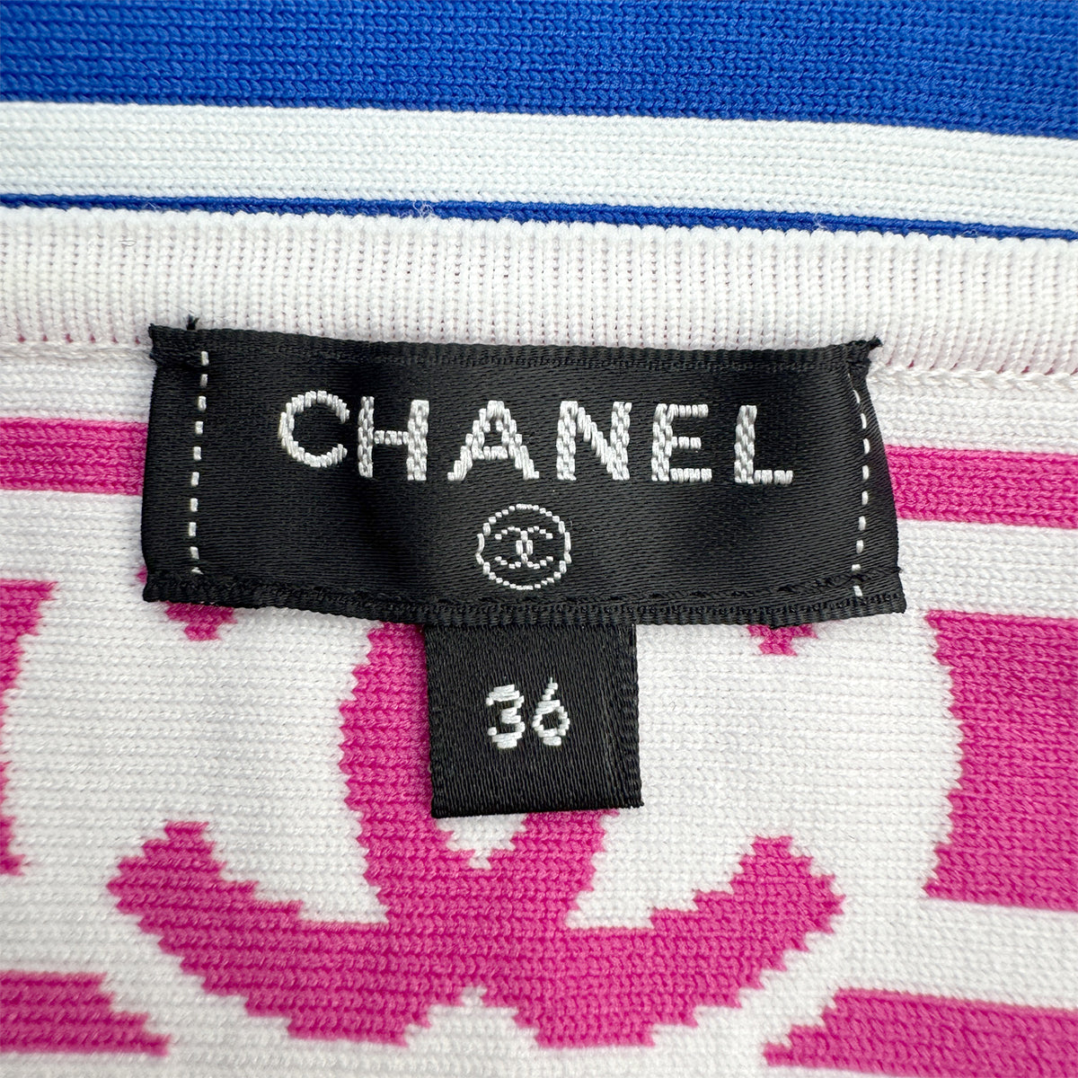 CHANEL COCOMARK BORDER SLEEVELESS TOPS MULTICOLOR POLYESTER 36 P60 RTW 90284014