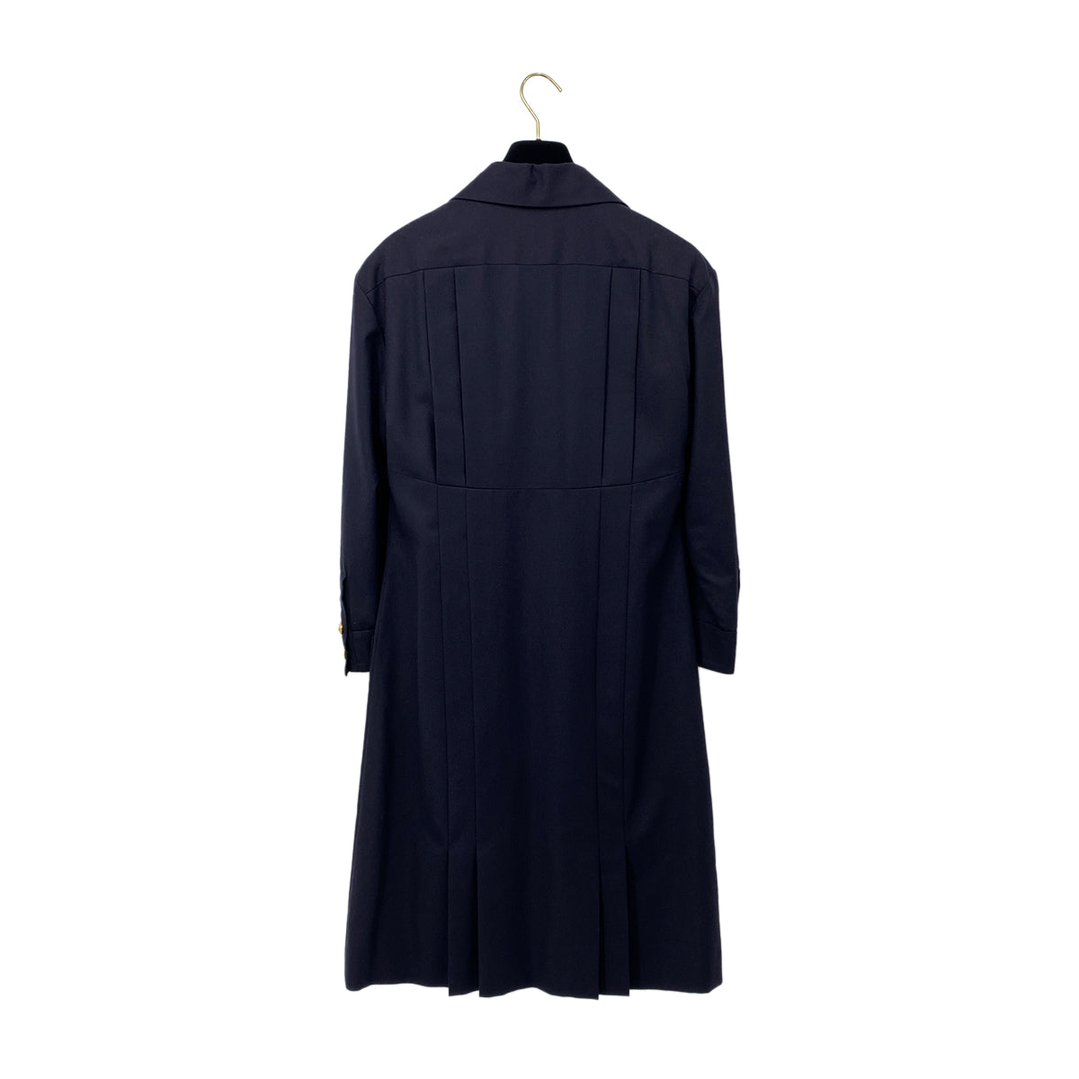 CHANEL VINTAGE COCO BUTTON DRESS NAVY WOOL 38 RTW 90284017