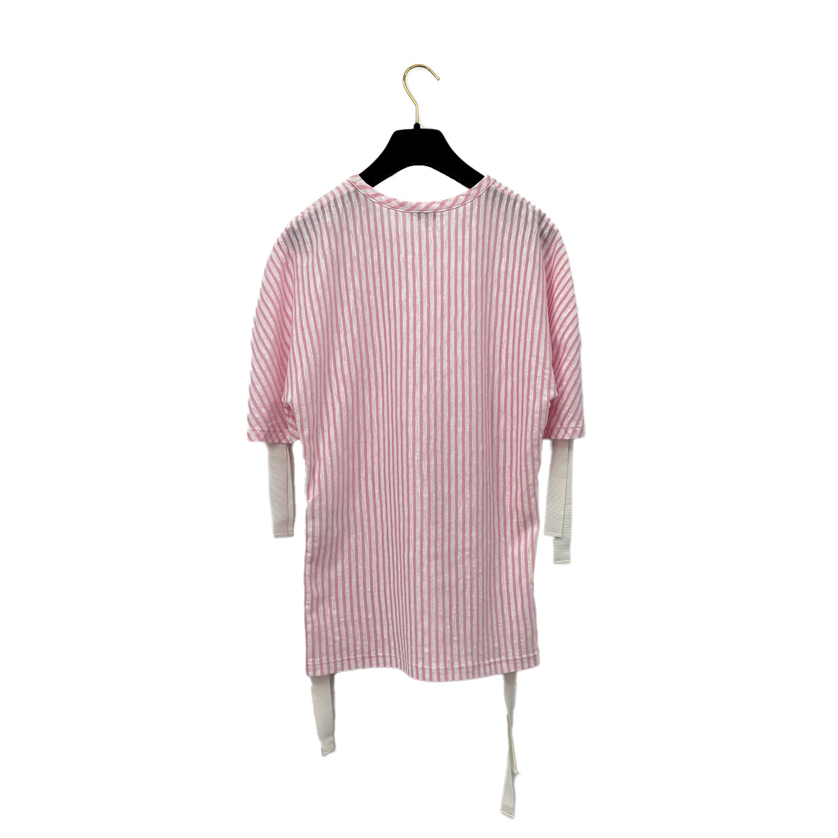 CHANEL VINTAGE COCOMARK STRIPED JERSEY TOPS LIGHT PINK WHITE COTTON 36 P60 RTW 90284020