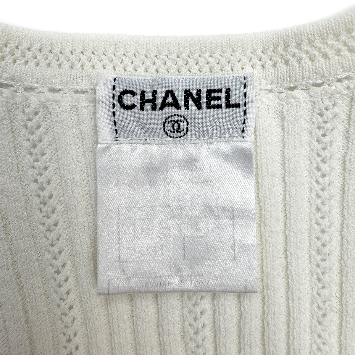 CHANEL COCO MARK TOPS WHITE COTTON 38 RTW 90284022