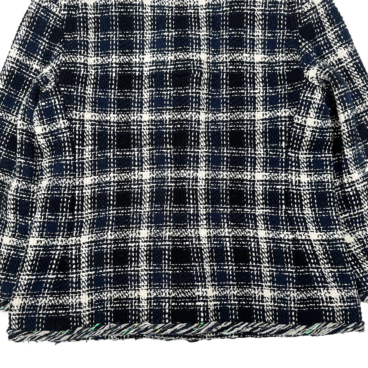 CHANEL VINTAGE TWEED JACKET NAVY WHITE 44 P58 RTW 90284023