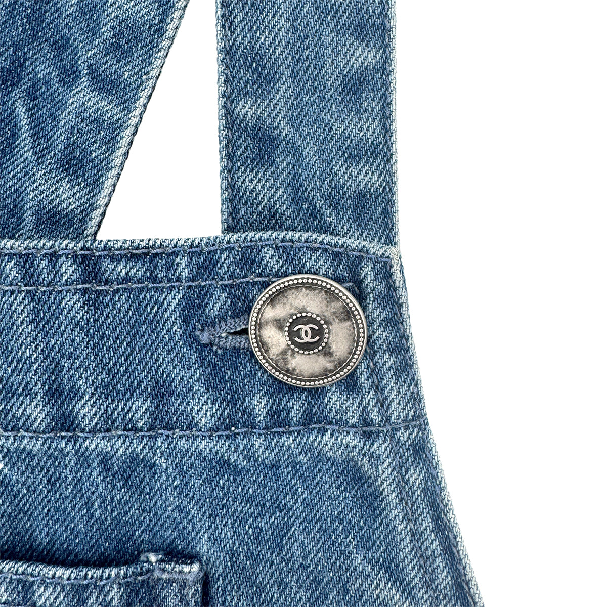 CHANEL DENIM BUSTIER COCOMARK BLUE 34 P70 RTW 90284034