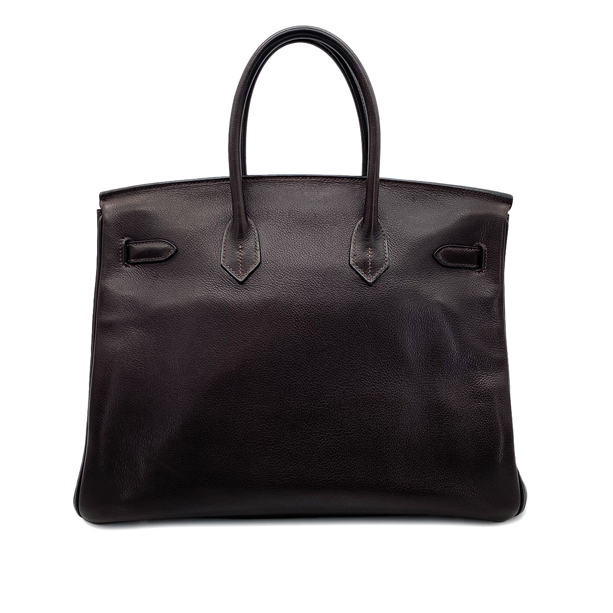HERMES BIRKIN 35 CHOCOLAT EVERGRAIN HAND BAG □K SHW 90284152