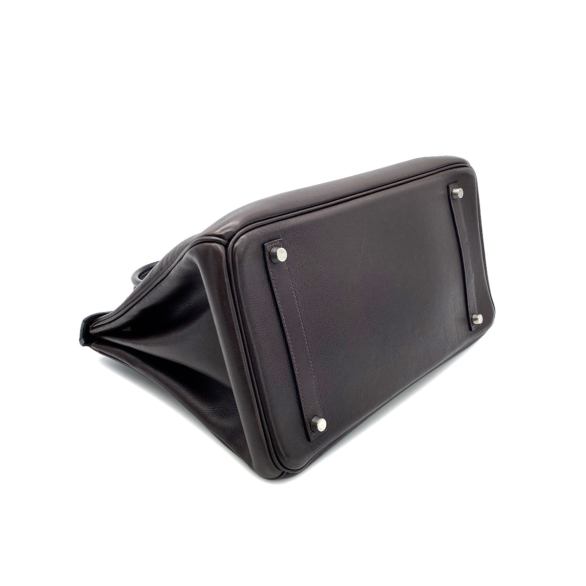 HERMES BIRKIN 35 CHOCOLAT EVERGRAIN HAND BAG □K SHW 90284152