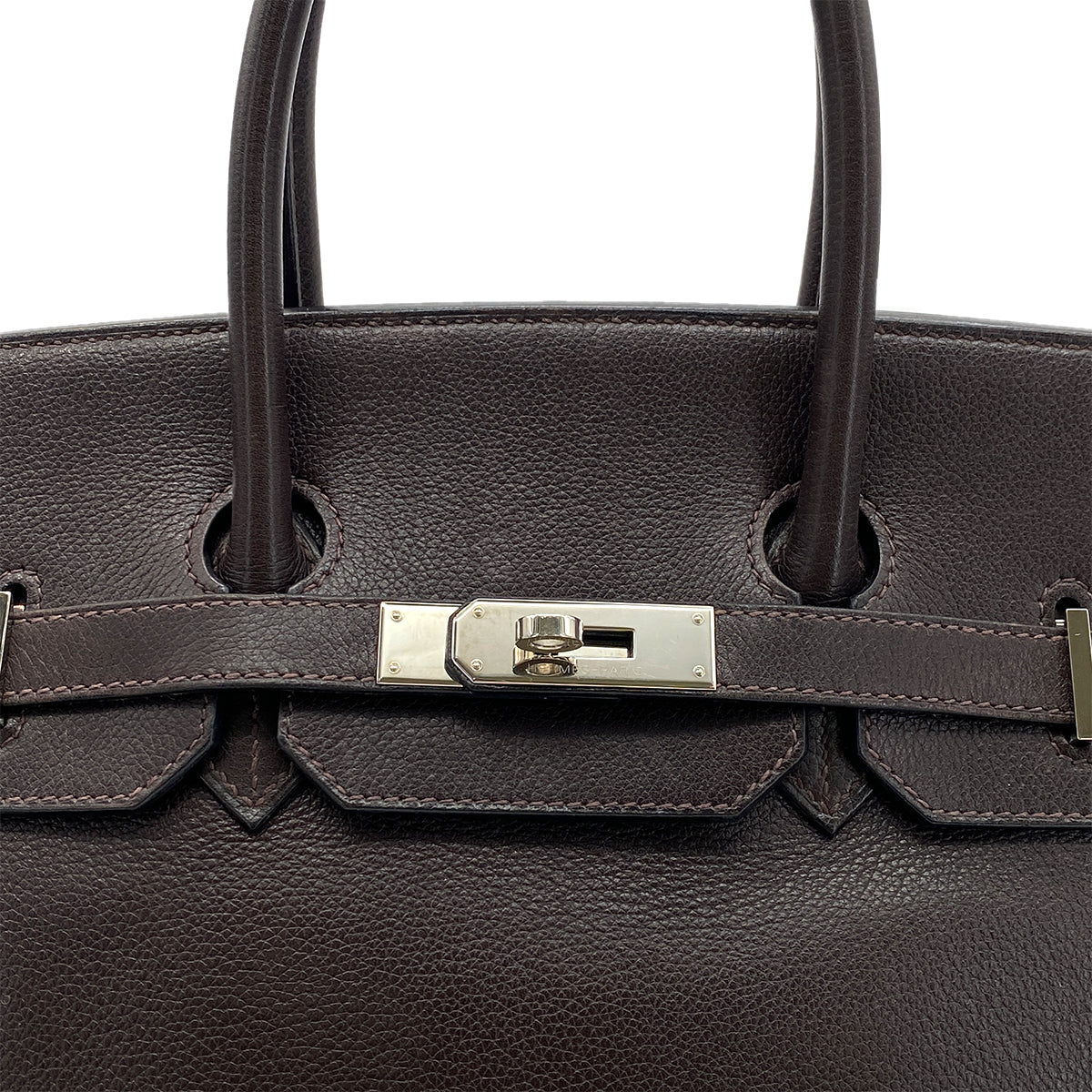 HERMES BIRKIN 35 CHOCOLAT EVERGRAIN HAND BAG □K SHW 90284152