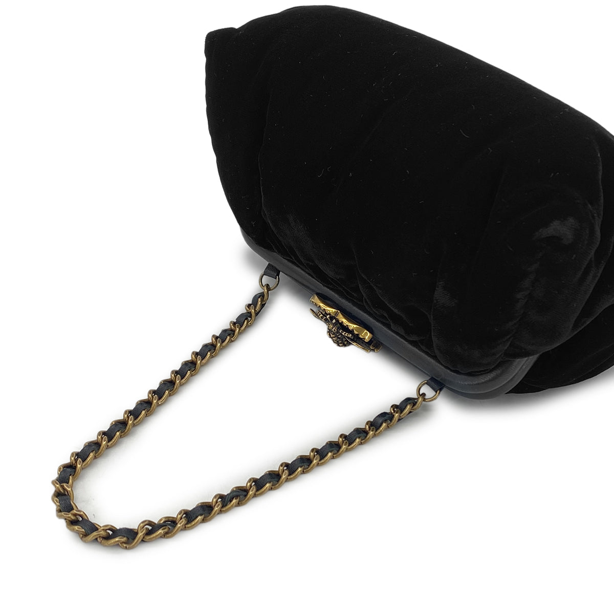 CHANEL BEE CHAIN SHOULDER BAG BLACK VELOR 90284156