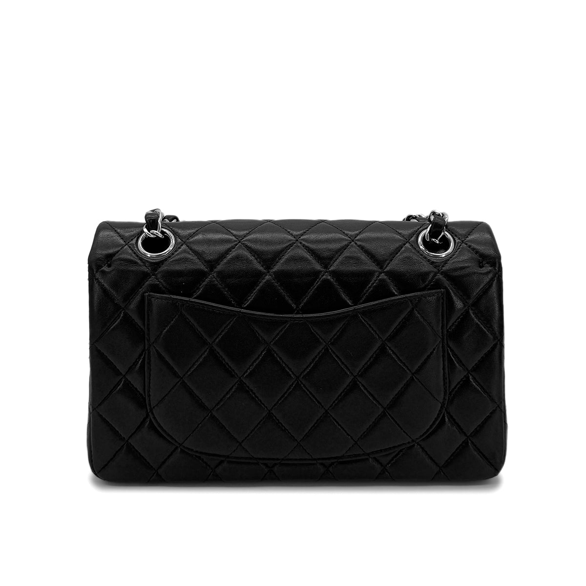CHANEL VINTAGE CLASSIC FLAP SMALL CHAIN SHOULDER BAG BLACK LAMB SKIN 90284389