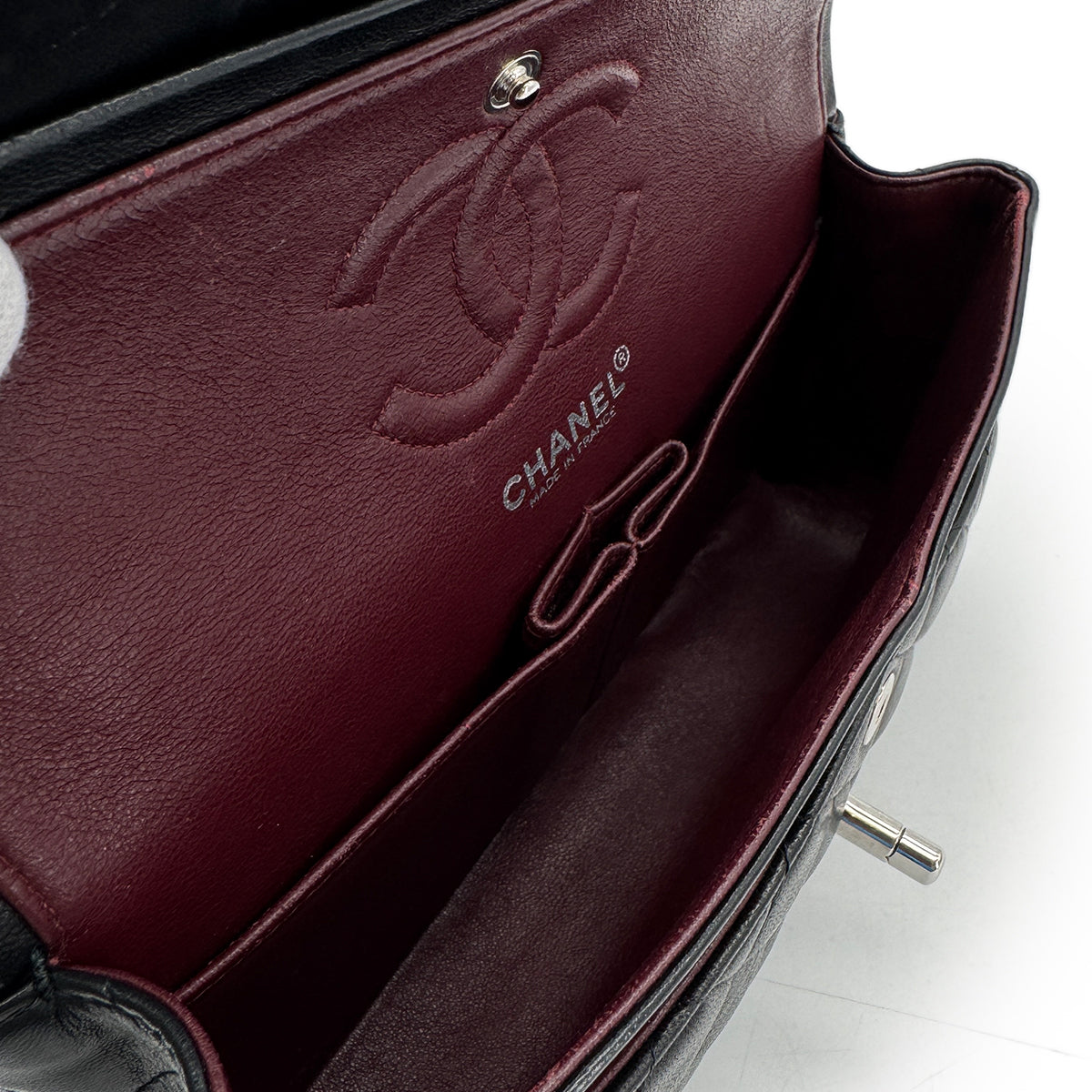 CHANEL VINTAGE CLASSIC FLAP SMALL CHAIN SHOULDER BAG BLACK LAMB SKIN 90284389