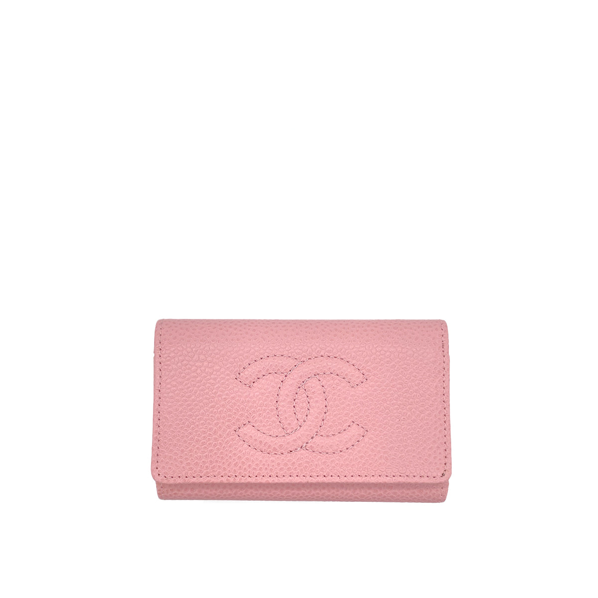 CHANEL VINTAGE COCOMARK 6-RING KEY CASE PINK CAVIAR SKIN 90284396