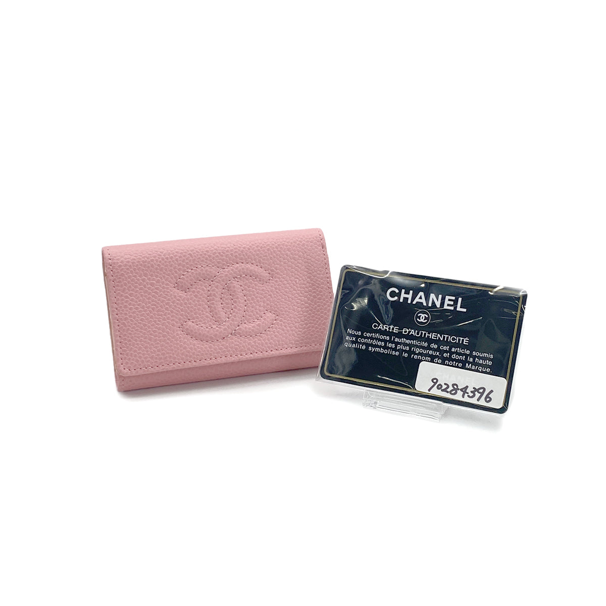 CHANEL VINTAGE COCOMARK 6-RING KEY CASE PINK CAVIAR SKIN 90284396