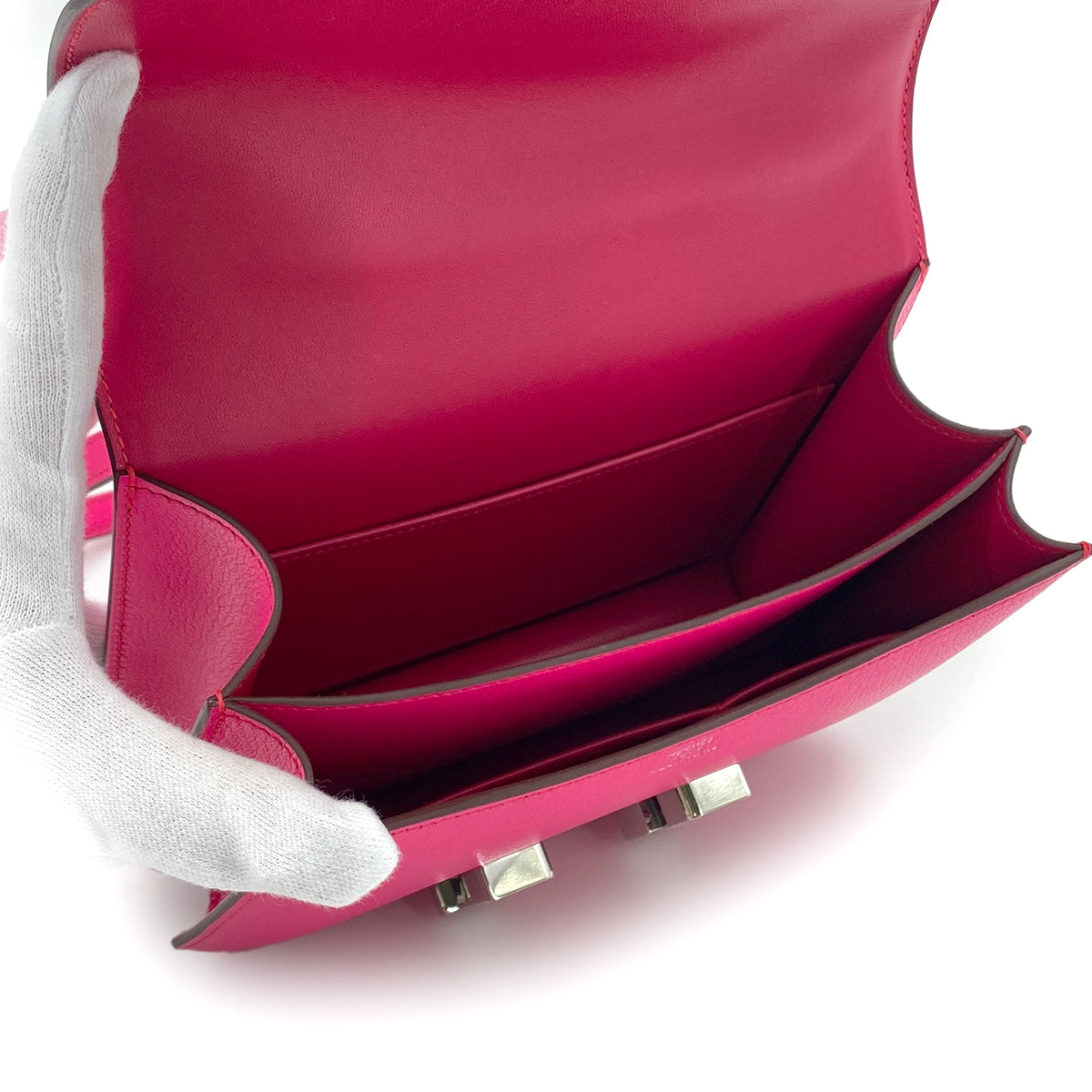 HERMES MINI CONSTANCE 3 MINI 18 ROSE POP CHEVRE SHOULDER BAG B SHW 90284399