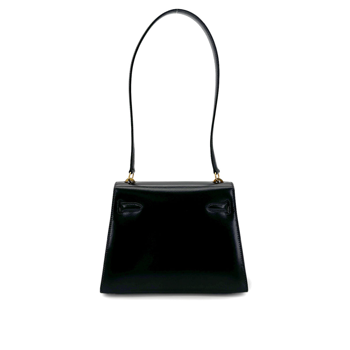 HERMES MINI KELLY 20 SELLIER BLACK BOXCALF SHOULDER BAG 〇R GHW 90284402