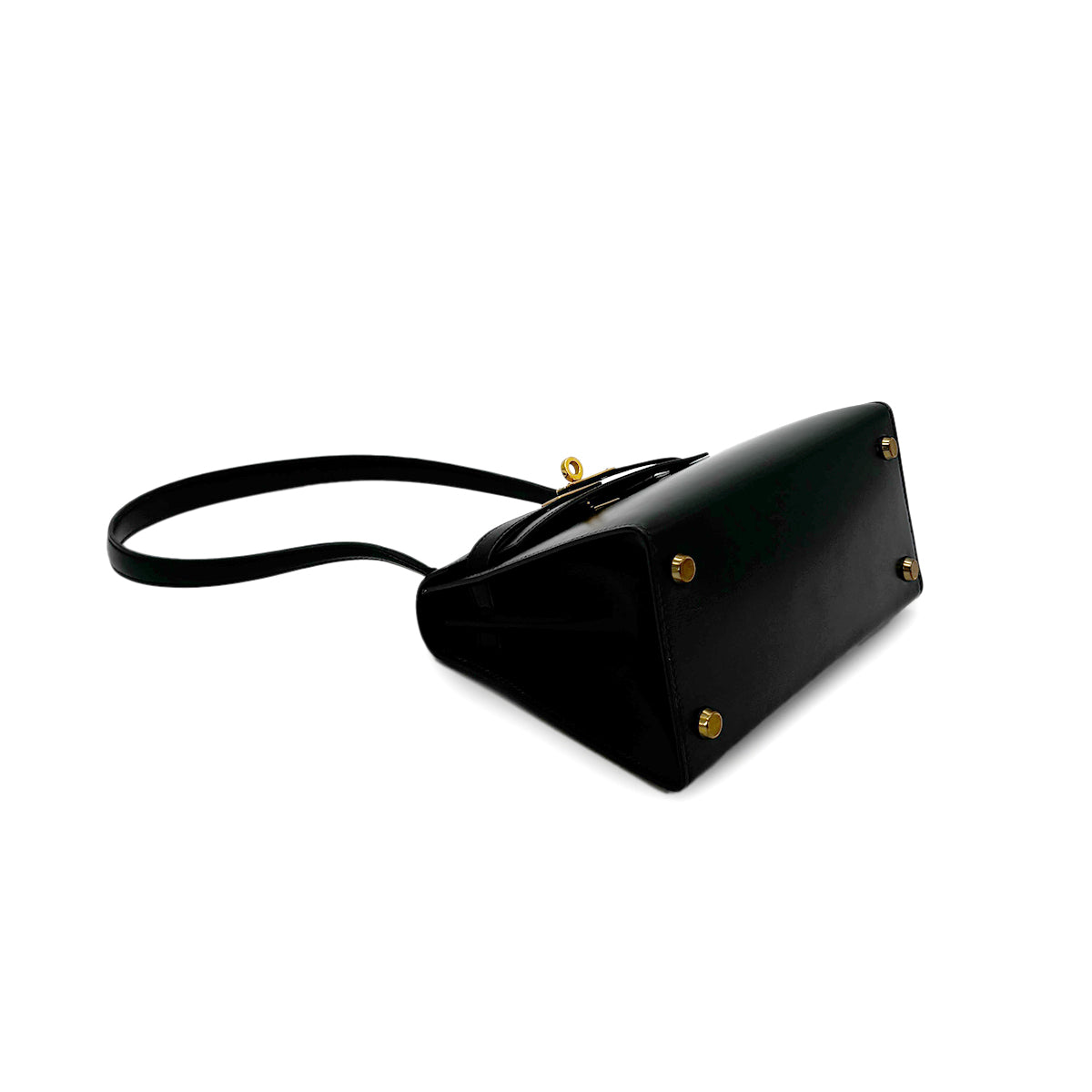 HERMES MINI KELLY 20 SELLIER BLACK BOXCALF SHOULDER BAG 〇R GHW 90284402