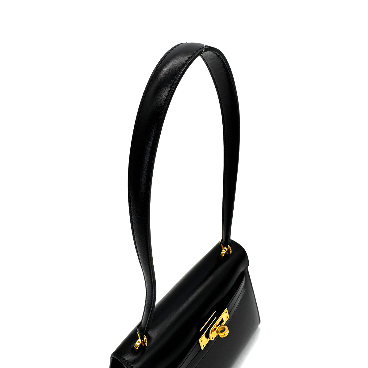 HERMES MINI KELLY 20 SELLIER BLACK BOXCALF SHOULDER BAG 〇R GHW 90284402