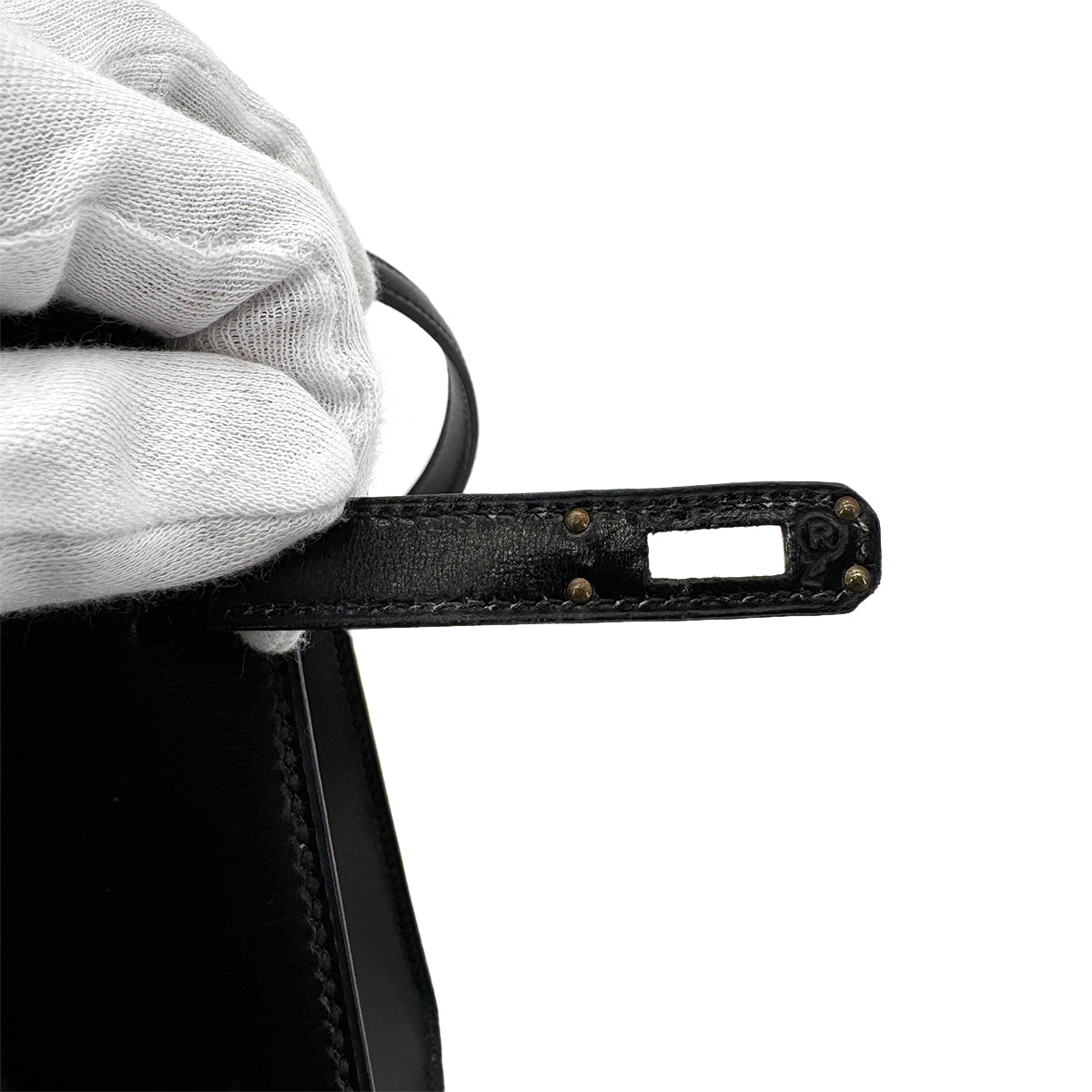 HERMES MINI KELLY 20 SELLIER BLACK BOXCALF SHOULDER BAG 〇R GHW 90284402