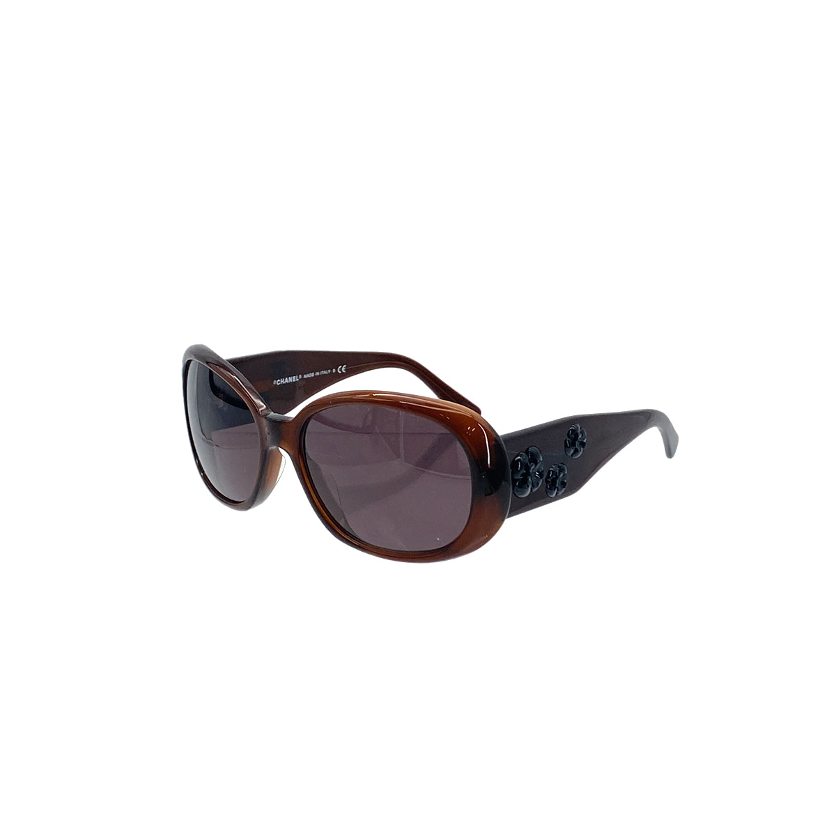 CHANEL VINTAGE SUNGLASSES CAMELLIA BROWN EYEWEAR 90284404