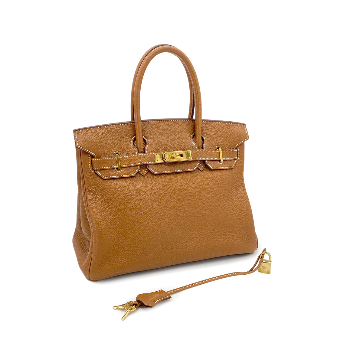 HERMES BIRKIN 30 GOLD TAURILLON CLEMENCE HAND BAG □G GHW 90284406