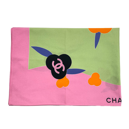 CHANEL COCOMARK TABLECLOTH CAMELLIA PINK COTTON 90284408