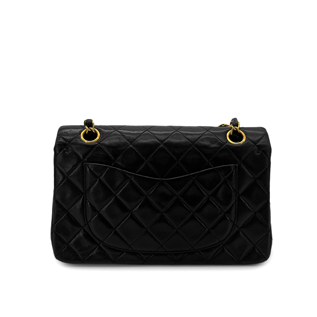 CHANEL VINTAGE CLASSIC FLAP SMALL CHAIN SHOULDER BAG BLACK LAMB SKIN 90284410