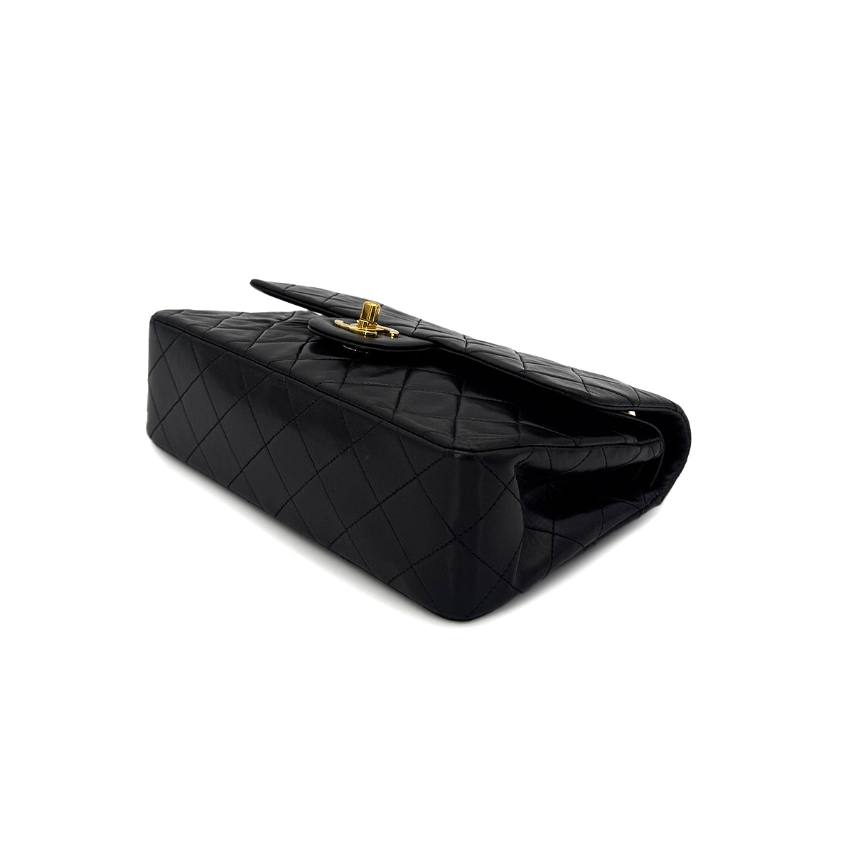 CHANEL VINTAGE CLASSIC FLAP SMALL CHAIN SHOULDER BAG BLACK LAMB SKIN 90284410