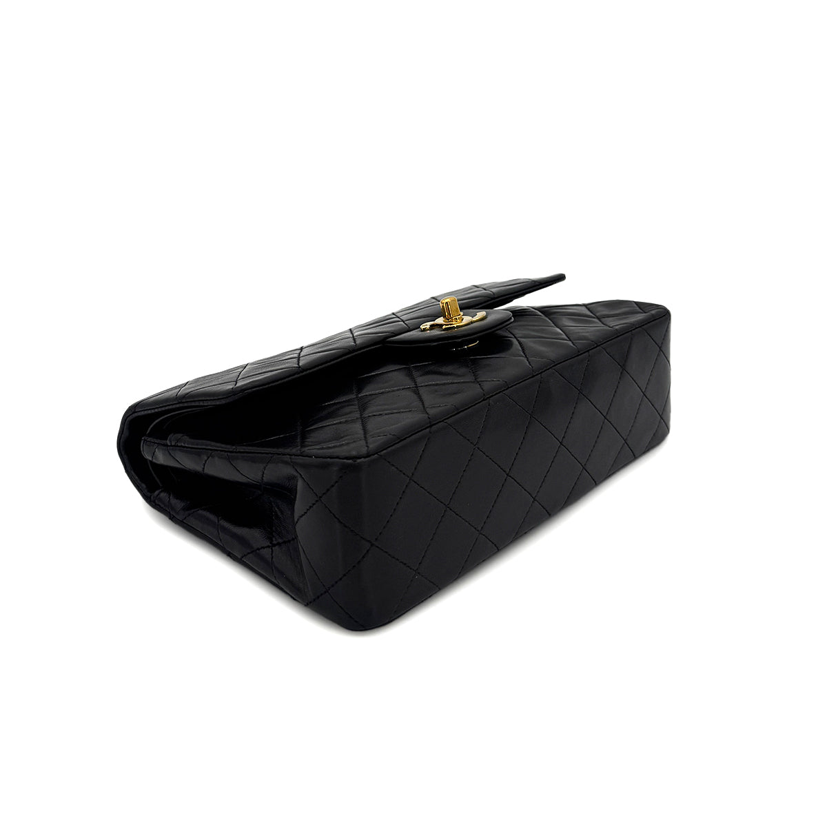 CHANEL VINTAGE CLASSIC FLAP SMALL CHAIN SHOULDER BAG BLACK LAMB SKIN 90284410