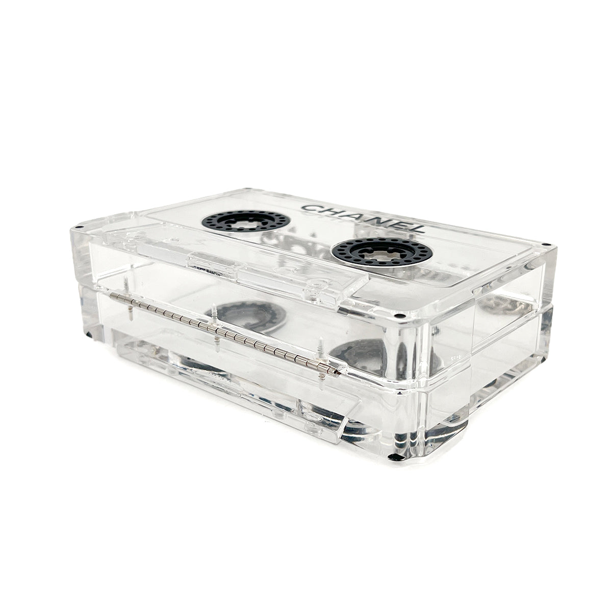 CHANEL CASSETTE TAPE MOTIF CLUTCH BAG CLEAR PLASTIC 04P 90284414