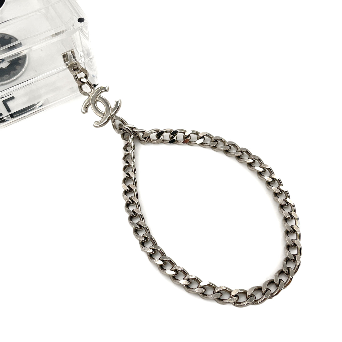 CHANEL CASSETTE TAPE MOTIF CLUTCH BAG CLEAR PLASTIC 04P 90284414