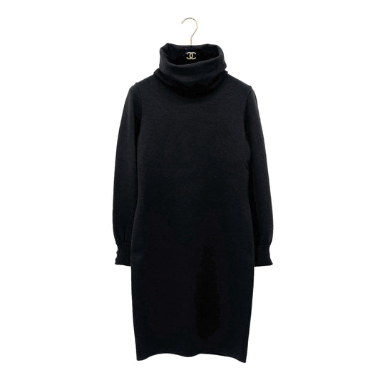 CHANEL VINTAGE COCO BUTTON KNIT DRESS BLACK WOOL 36 RTW 90284424